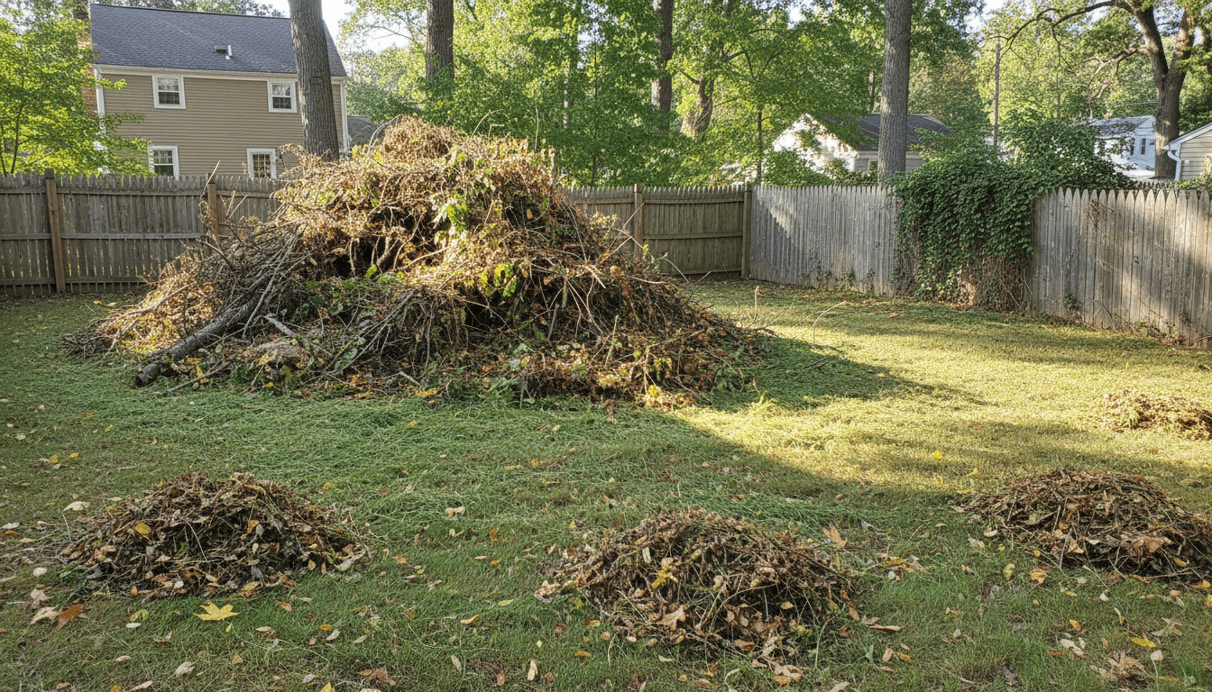Storm Debris Cleanup before — Warwick, RI