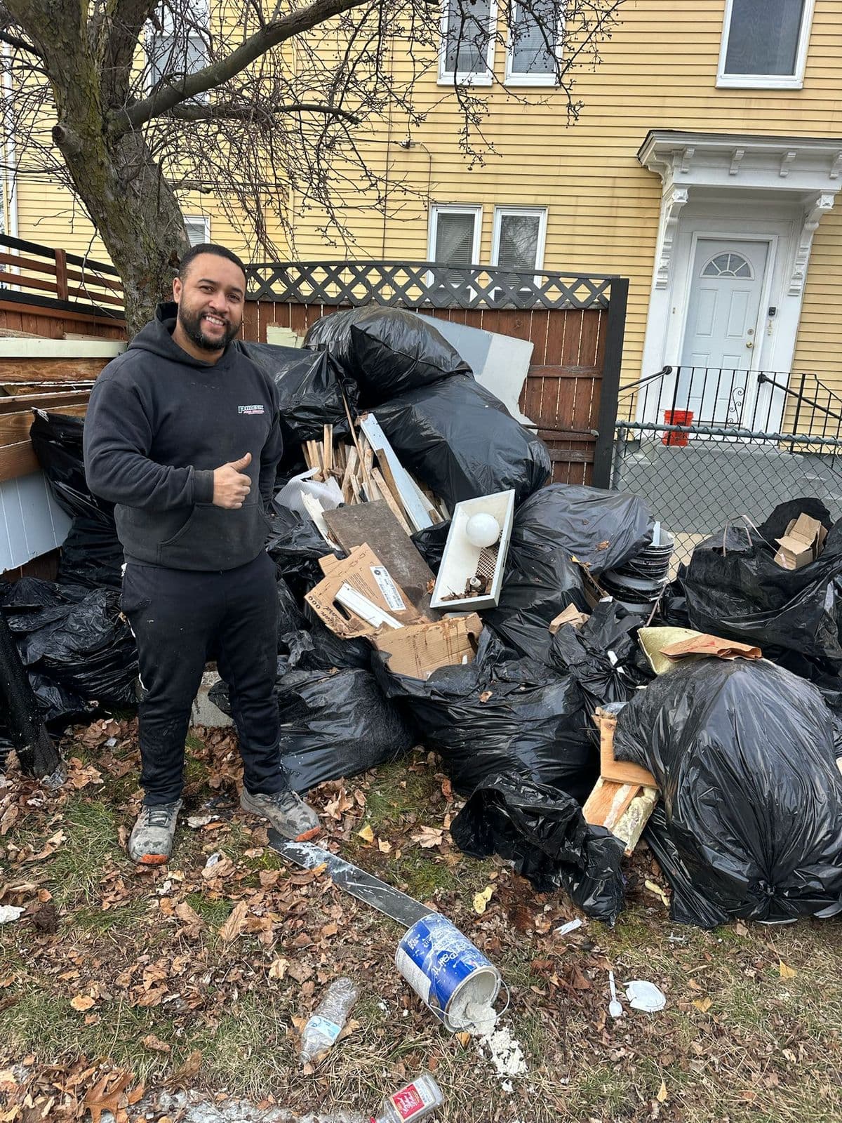 Residential Junk Removal before — Johnston, RI